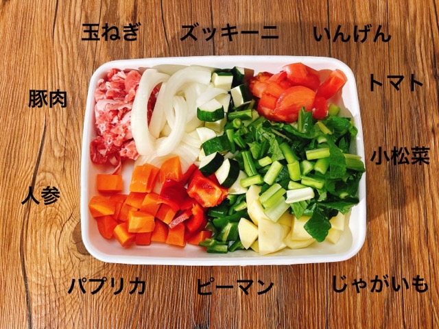 カレーに入れた10種の具材