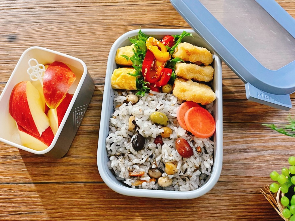 ひじきと豆ご飯弁当